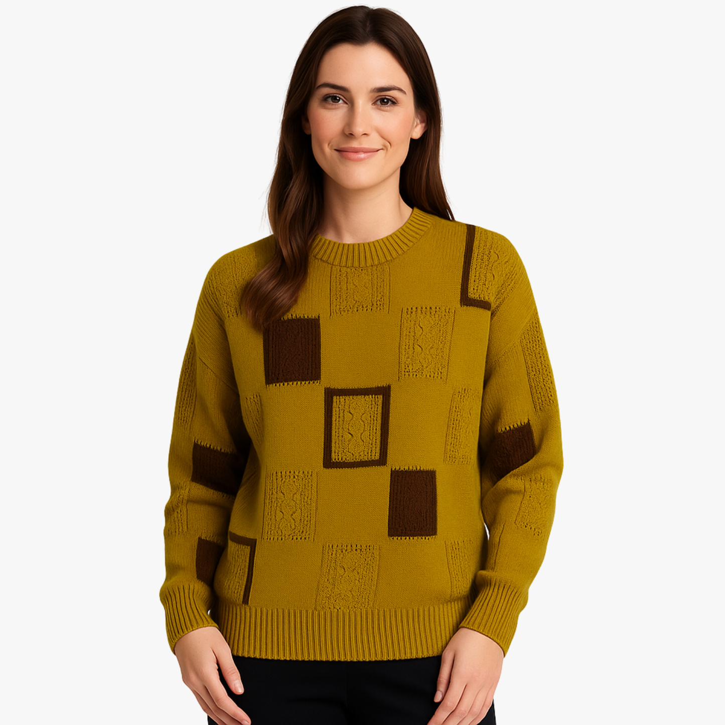 Unique Women’s Patchwork Knit Sweater