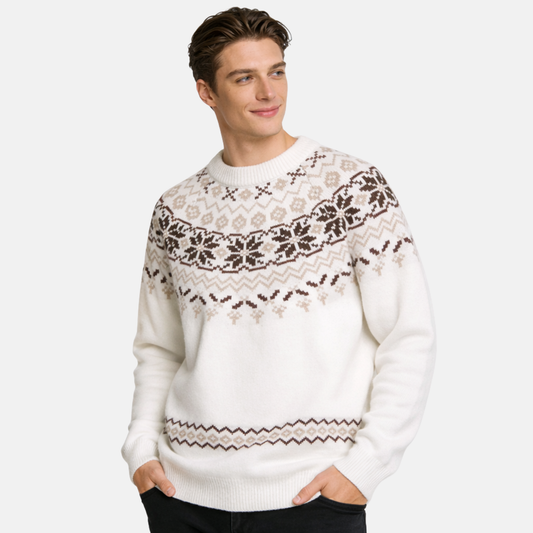 Men’s Crewneck Sweater Winter Wool Blend Knit Pullover