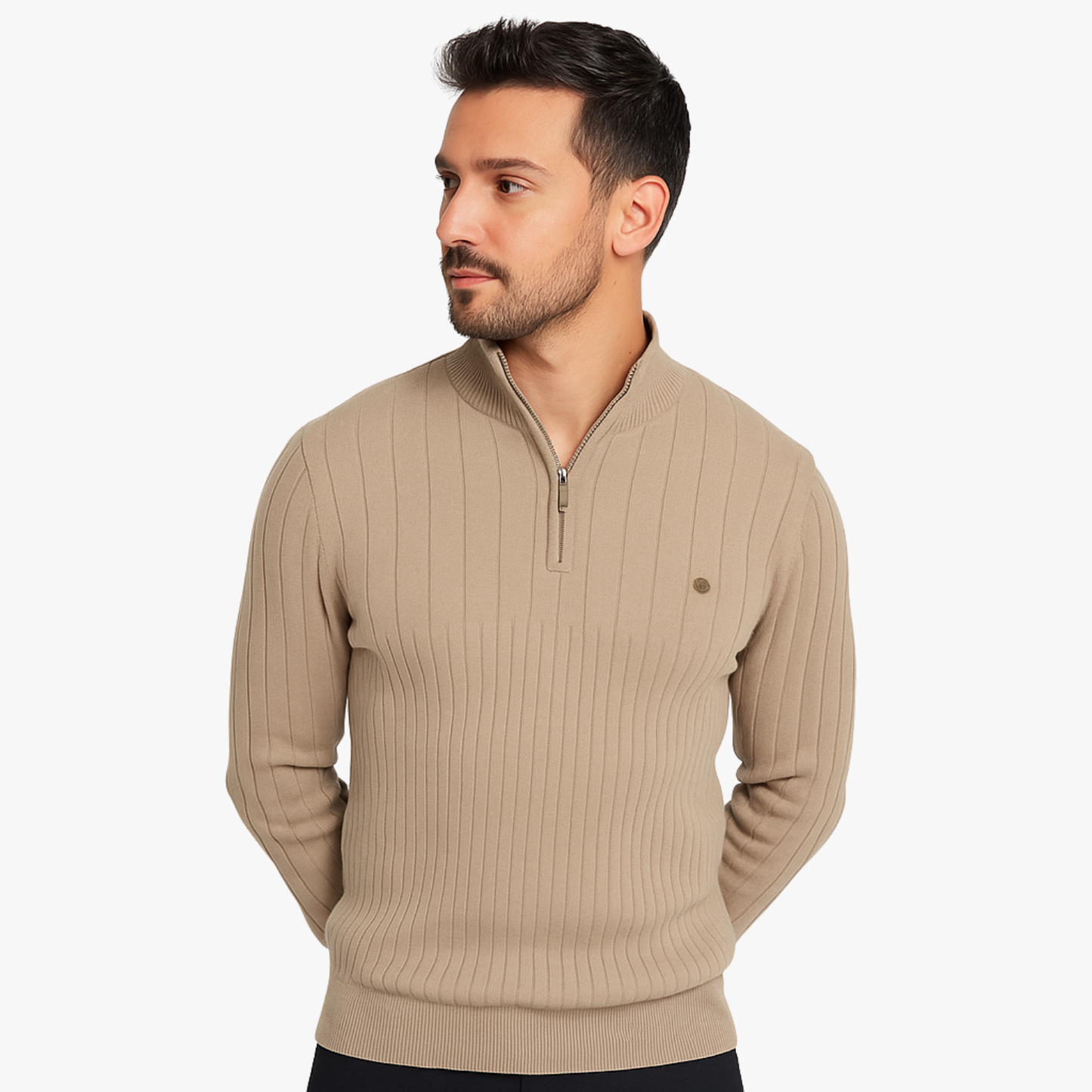 Men’s Zipped High-Neck Winter Sweater