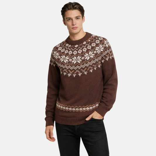 Men’s Crewneck Sweater Winter Wool Blend Knit Pullover