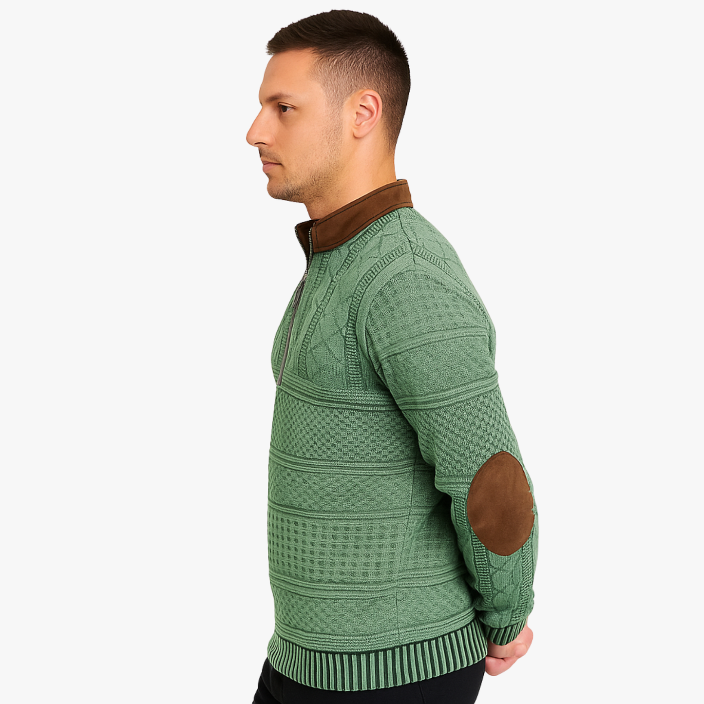 Men’s Half-Zip Knitted Sweater