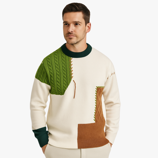 Modern Women’s Patchwork Knit Sweater