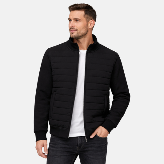 Men’s Hybrid Winter Jacket Slim Fit Insulated Jersey Panel Outerwear