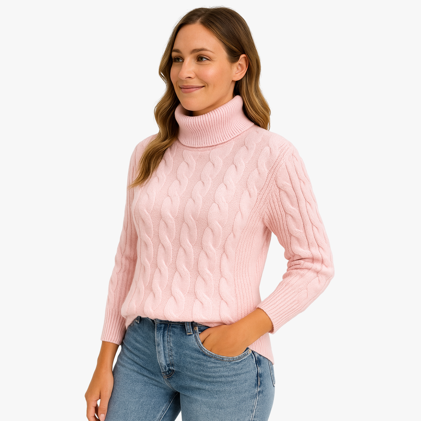 Elegant Women’s High Neck Knit Sweater