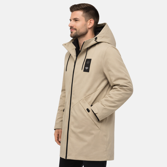 Men’s Waterproof Winter Jacket Polyester Hooded Insulated Outerwear