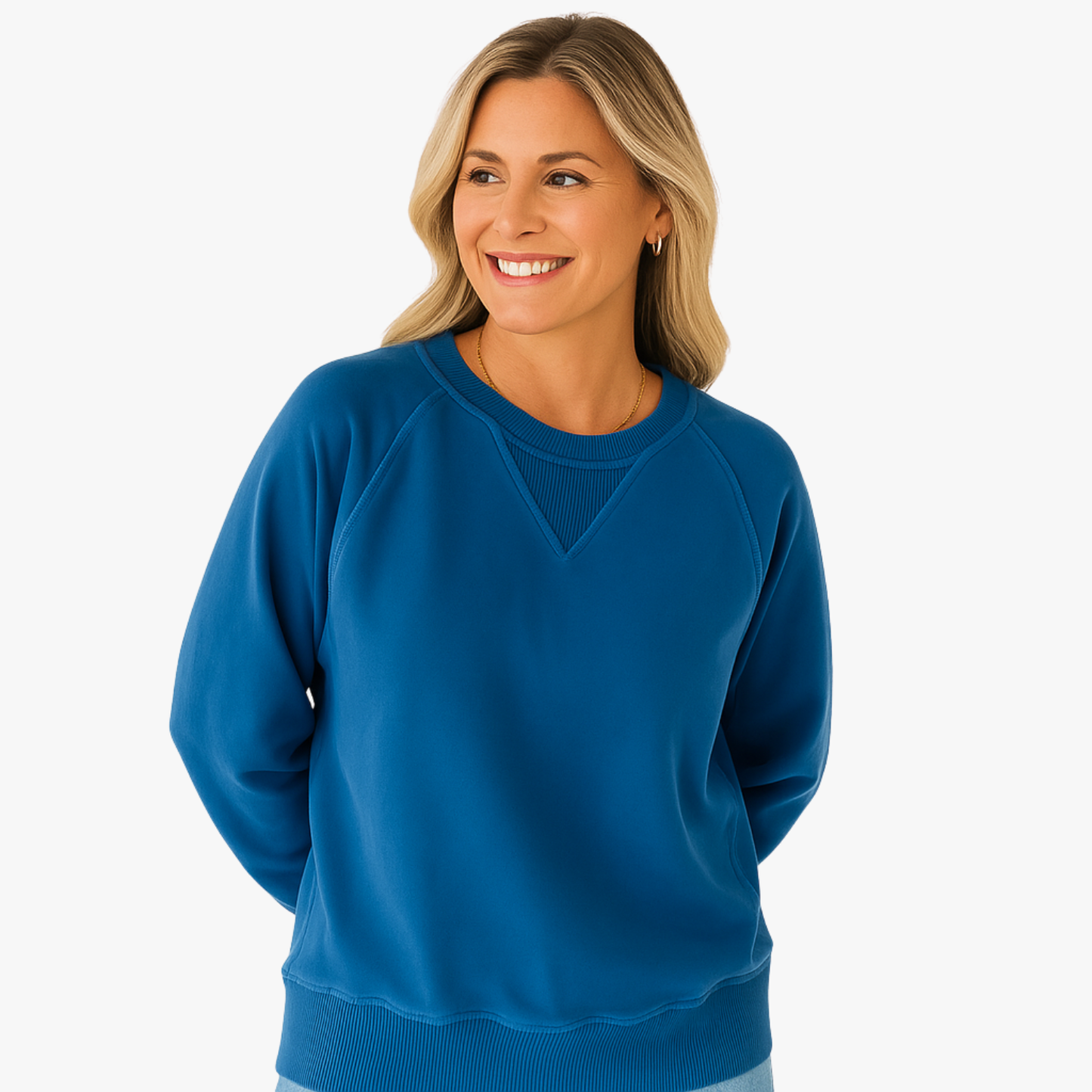 Chic Women’s Sweater with Ribbed Pockets