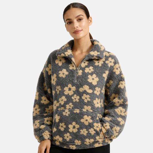 Women’s Fleece Half Zip Pullover Winter Sherpa Warmth