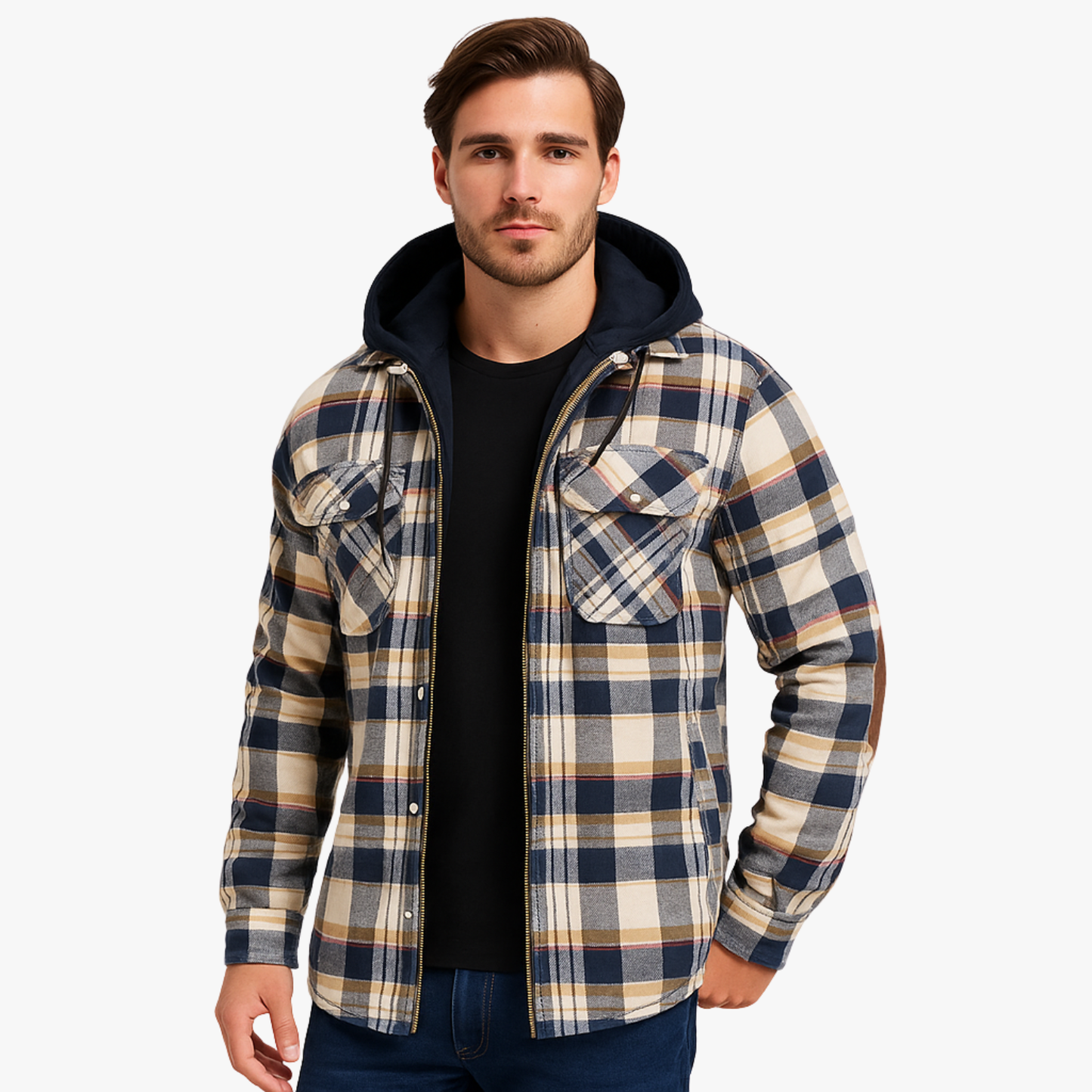 Modern Men’s Plaid Zip-Up Jacket