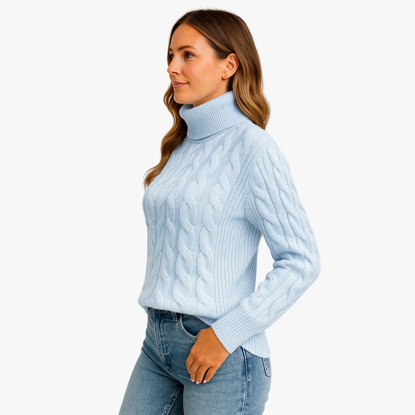 Elegant Women’s High Neck Knit Sweater