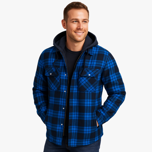 Modern Men’s Plaid Zip-Up Jacket