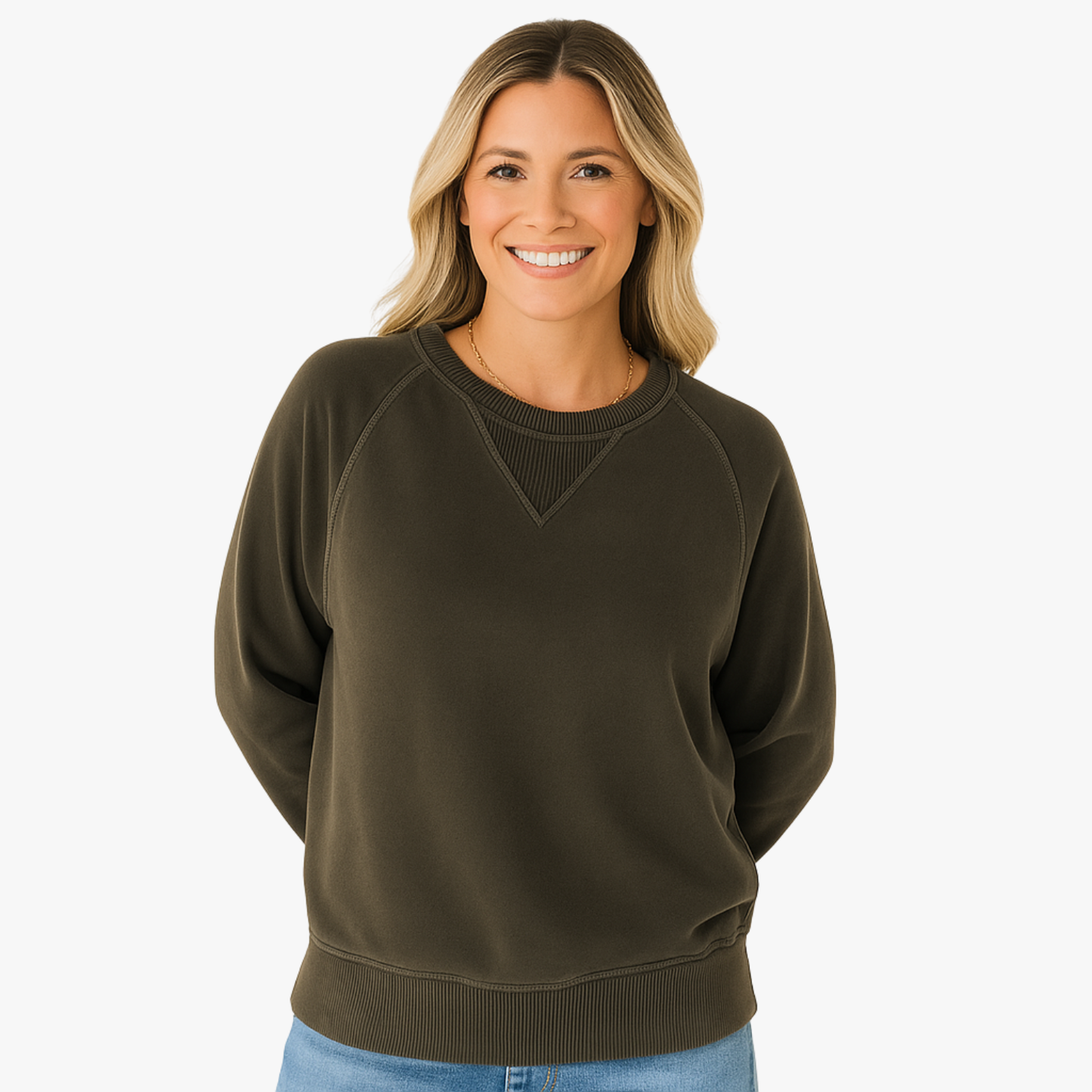 Chic Women’s Sweater with Ribbed Pockets