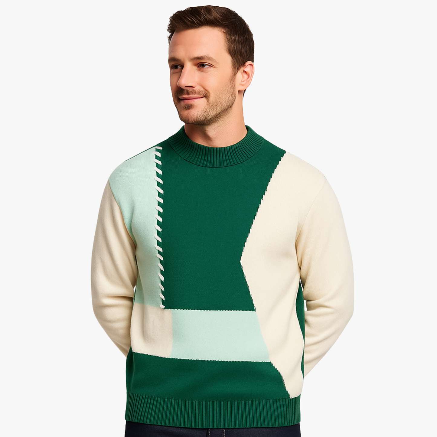 Modern Women’s Patchwork Knit Sweater