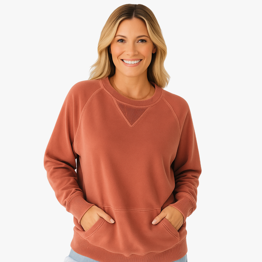 Chic Women’s Sweater with Ribbed Pockets