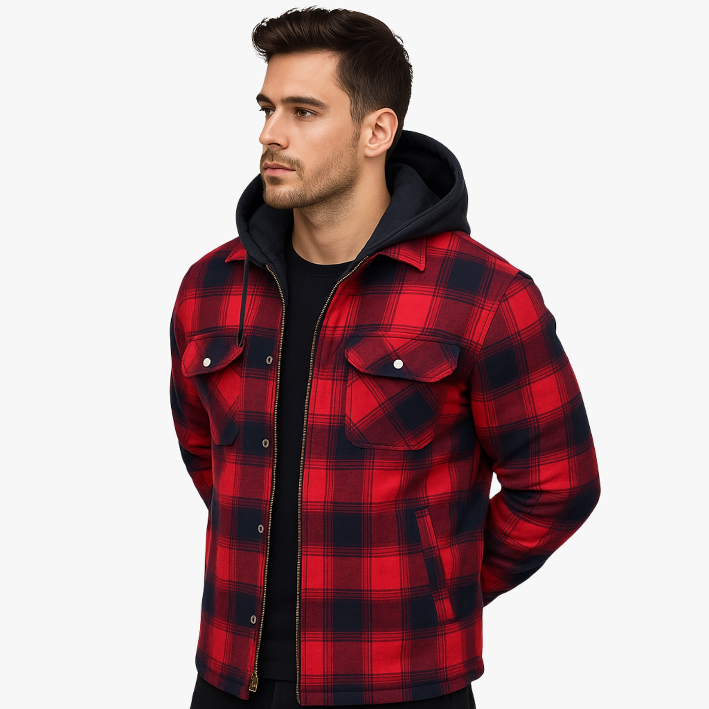 Modern Men’s Plaid Zip-Up Jacket