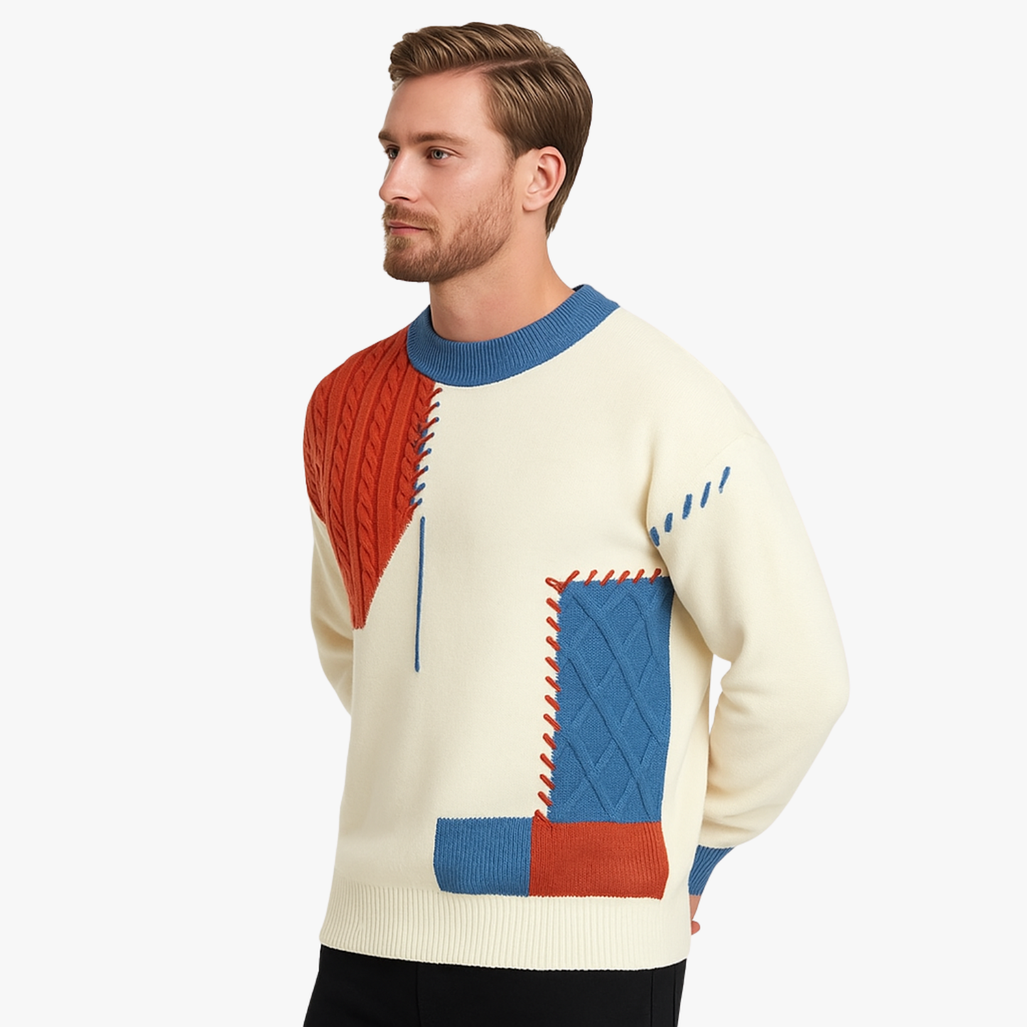 Modern Women’s Patchwork Knit Sweater