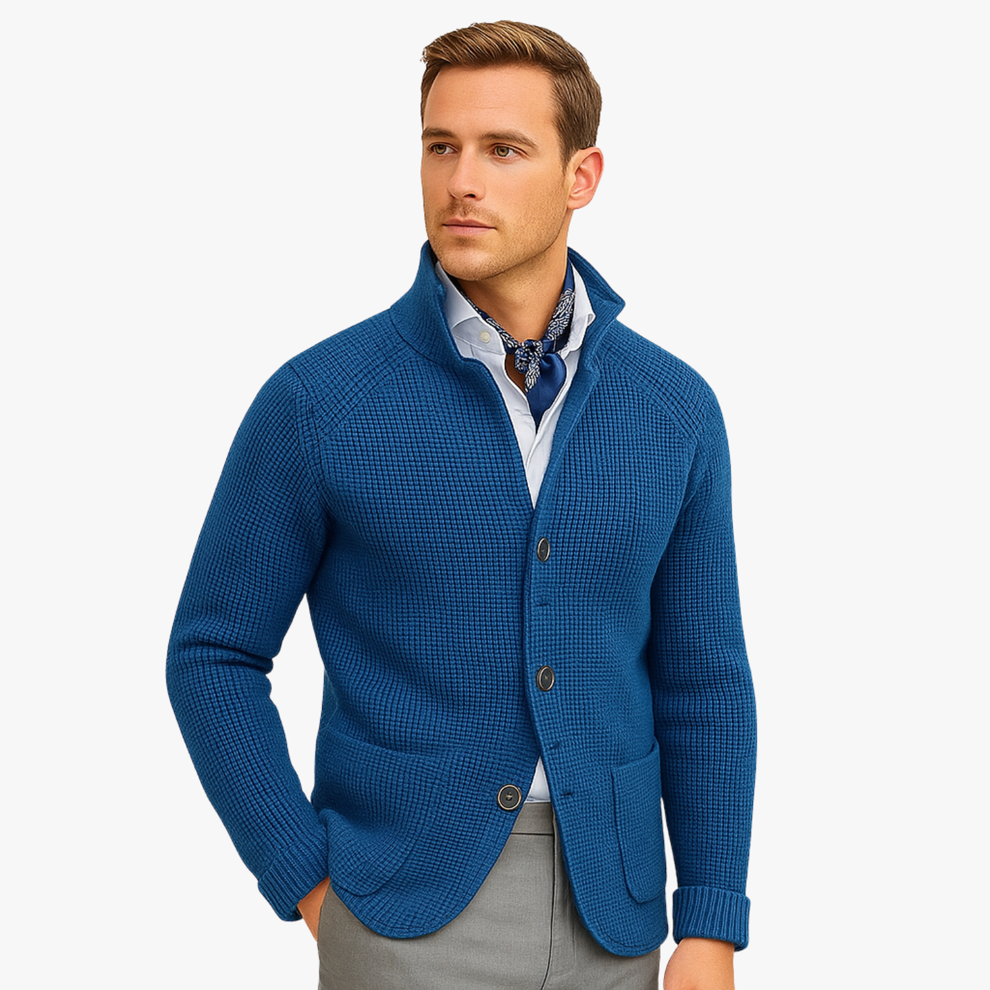 Men’s Retro Military Knit Cardigan