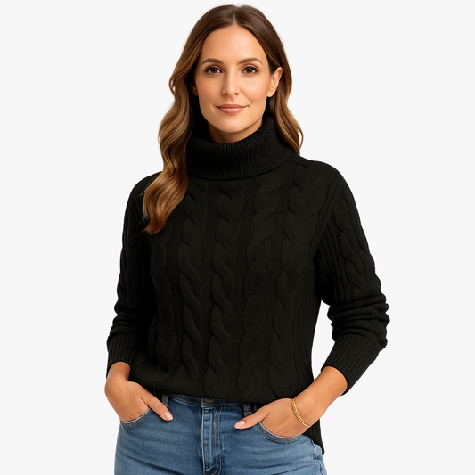 Elegant Women’s High Neck Knit Sweater