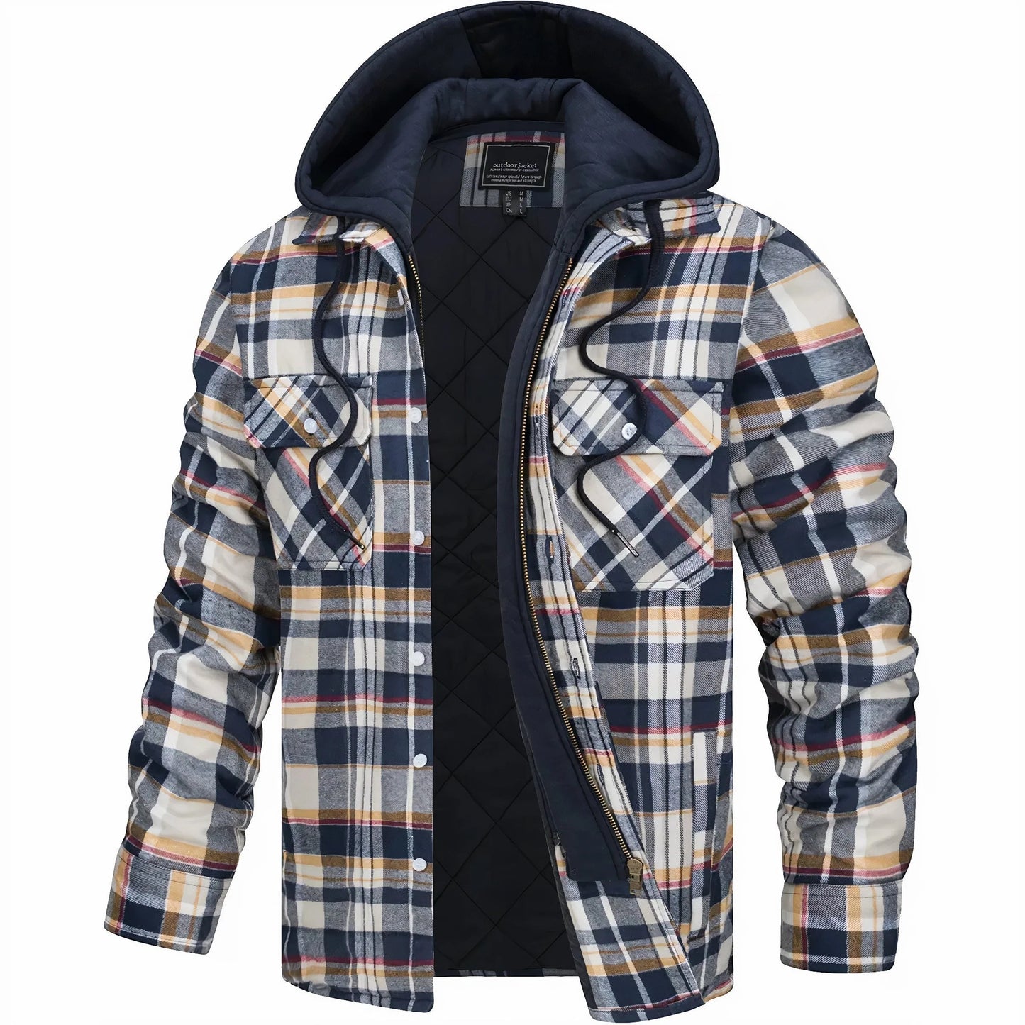 Modern Men’s Plaid Zip-Up Jacket